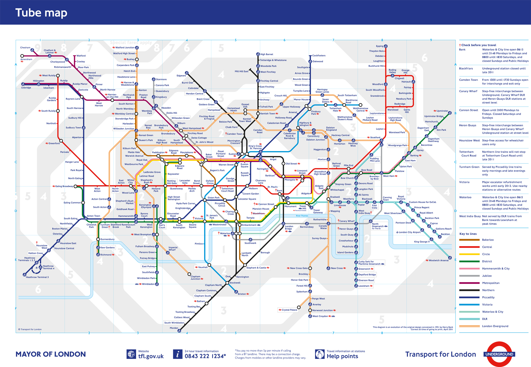 tube map for tourists